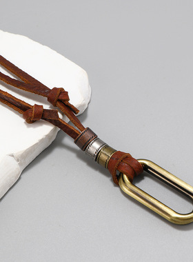 简约配饰真皮毛衣链合金