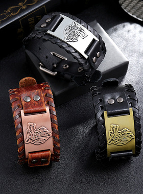 朋克手链复古牛皮简约百搭