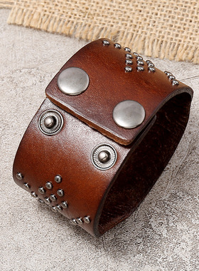 跨境手镯复古牛皮欧美