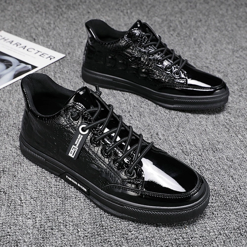 Кроссовки, универсальная трендовая повседневная обувь, туфли для кожаной обуви, 2022 года, тренд сезона, крокодиловый принт, в корейском стиле