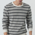 Áo len tuyết tinh khiết cashmere mùa thu và mùa đông nam mới cổ tròn áo thun sọc ngang đơn giản áo len dệt kim ấm áp châu Âu và Mỹ - Áo len Cashmere áo lót nam Áo len Cashmere