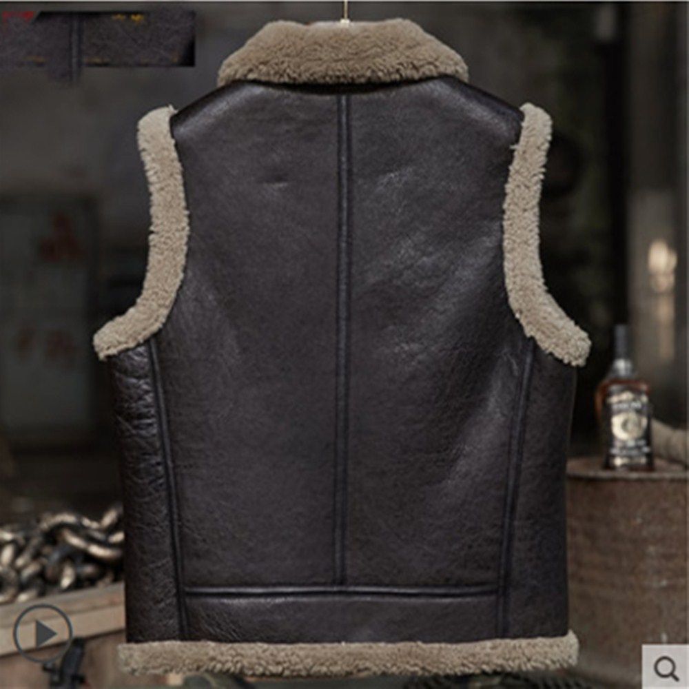 原生态短款复古翻领皮毛一体男马甲皮衣加厚皮背心真皮坎肩外套男,淘宝优惠券,粉丝福利购,淘宝优惠卷