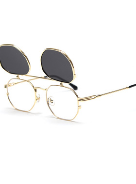 金属复古翻盖偏光太阳镜
