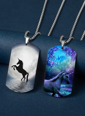 欧美热销空白军牌项链刻字热转印