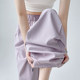 Purple Ice Silk Yamamoto Pants Women's Drapey Wide Leg Sports Pants