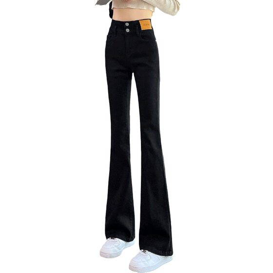 Black bootcut jeans for women spring and autumn new style flared pants