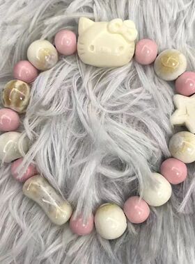 景德可爱手链猫咪HelloKitty中式百搭可爱女款学生手串高颜值闺蜜