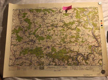WWII US Army Edition Original Pine Army Officer Paper Arden Anti-Fight Combat Map