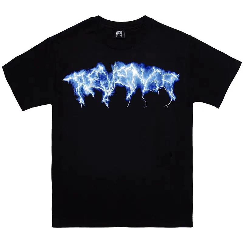 Revenge Lightning Tee 新款闪电Logo夏季美潮宽松短袖T恤男女 - 图1