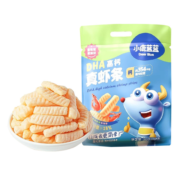 小鹿蓝蓝DHA真虾条儿童休闲零食磨牙棒饼干非油炸送婴幼儿辅食谱,淘宝优惠券,粉丝福利购,淘宝优惠卷
