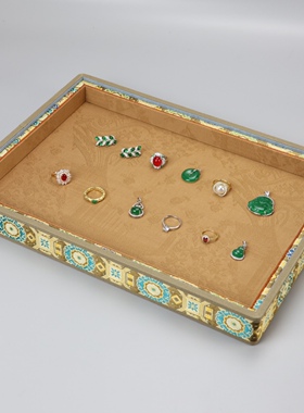 精品真丝复古文玩玉器首饰托展示陈列盘展示陈列精美设计多色可选