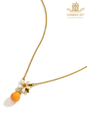 橘子项链女夏小众新款生日甜美