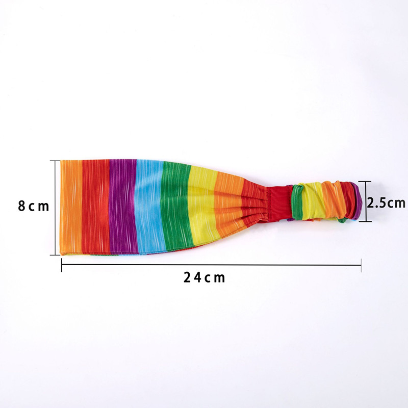彩虹运动发带瑜伽头带吸汗止汗健身头巾束发带跑步居家锻炼防汗带 - 图2
