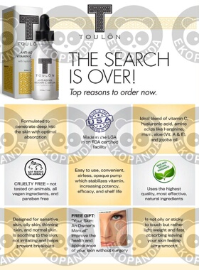 Vitamin C Serum with Hyaluronic Acid for Face by TOULON