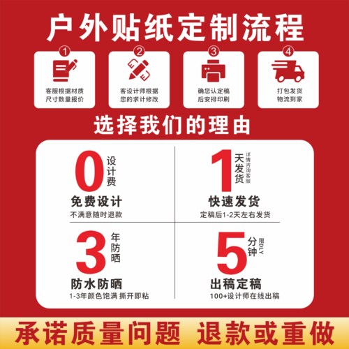 防水防晒户外背胶自粘海报墙贴小广告定做贴纸车贴定制打印制作 - 图3
