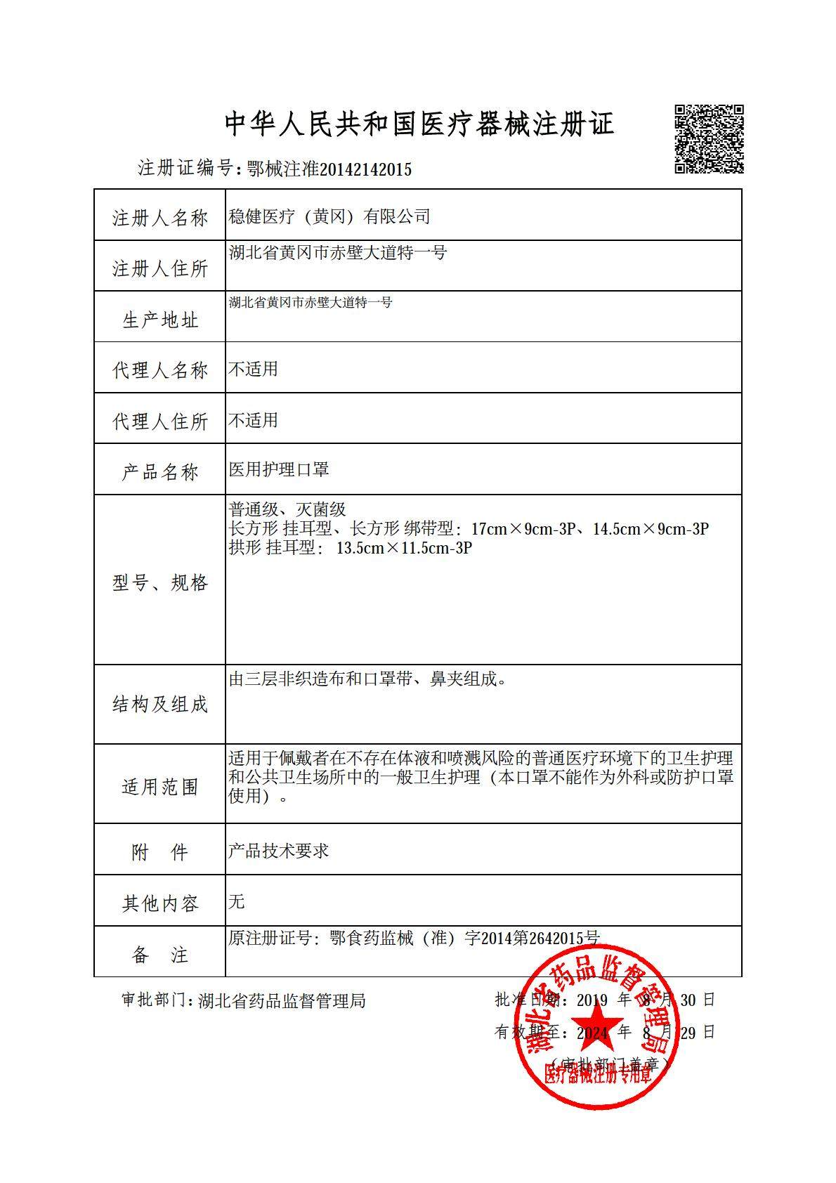 医疗医用护理口罩灭菌级一次性口罩 稳健口罩（器械）