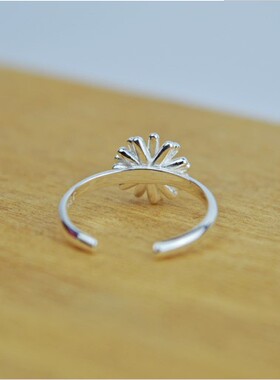 纯银时尚风韩版小雏菊饰品尾戒