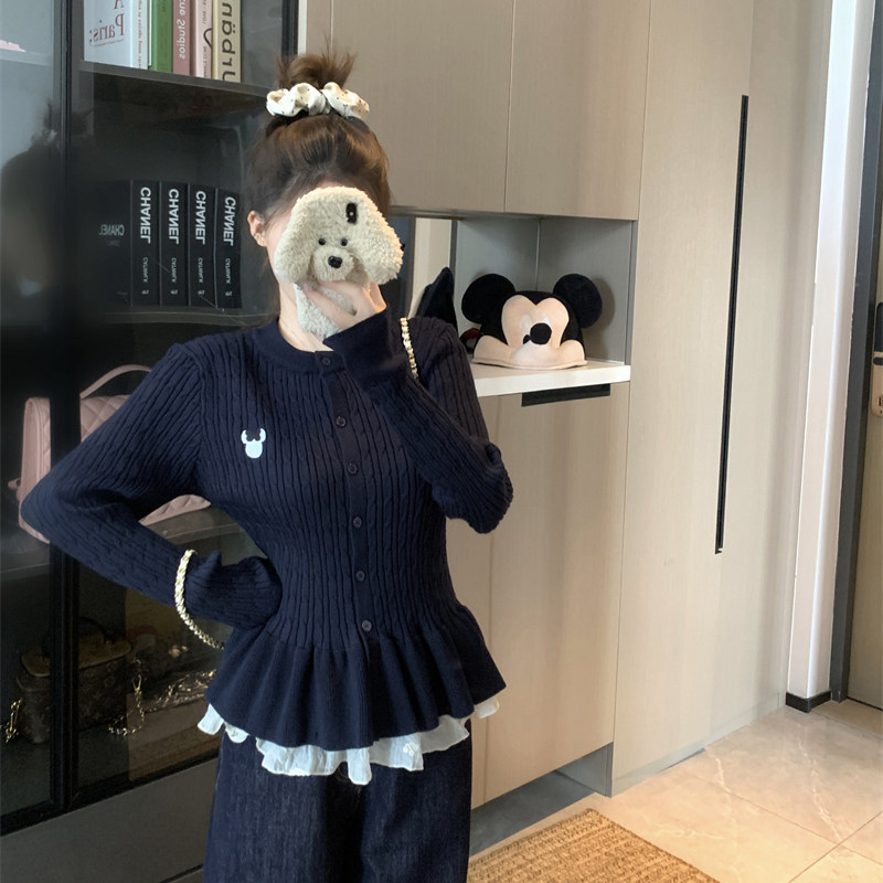 荷叶边麻花哺乳上衣秋冬大码内搭针织开衫辣妈款外出收腰喂奶毛衣,淘宝优惠券,粉丝福利购,淘宝优惠卷