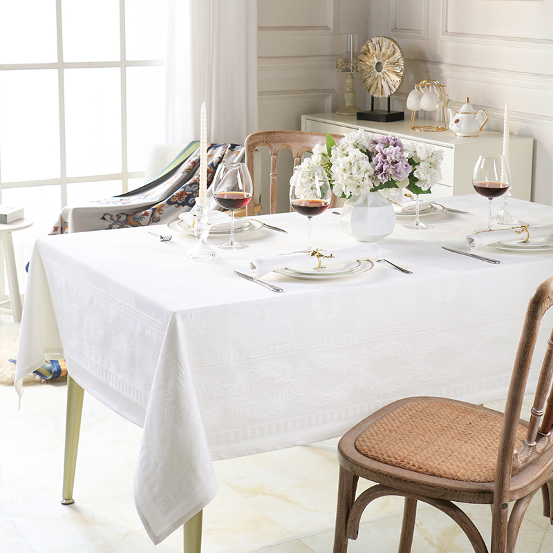 ekelund欧式桌布白色长方形纯色家用轻奢高级感餐桌布法式茶几布