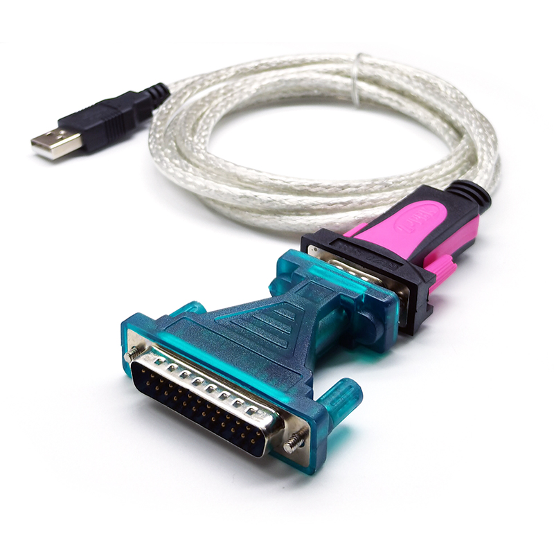 z-tek力特USB转RS232C串口协议标准接口串口线DB9针数据线带9孔转25针转接头支持CNC法兰克数控机床打印机线 - 图0