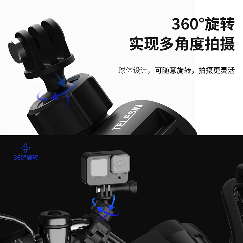 DJI, совместимое рулевое колесо, трубка, велосипед с принадлежностями для велоспорта, спортивная камера, 11/10/9, 3, 360x, x3, клипсы включены