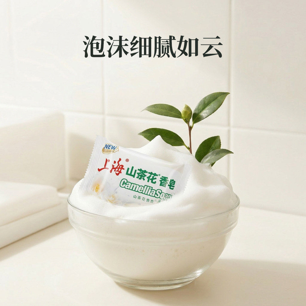新品上海香皂新升级山茶花香皂85g国货洗手洗脸