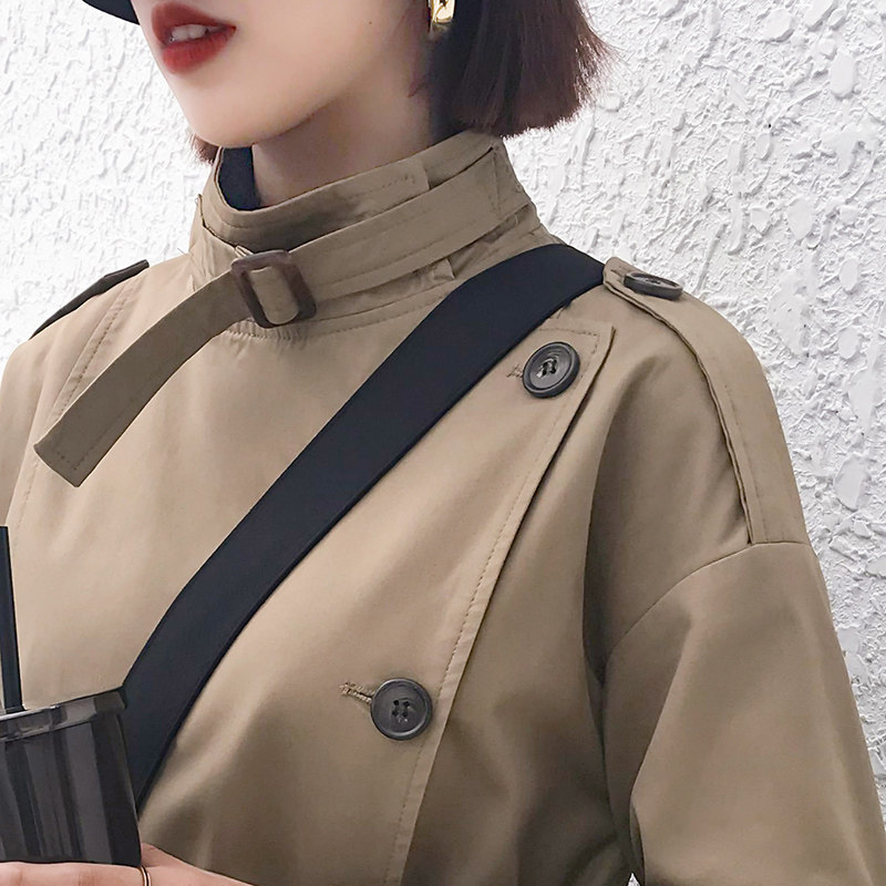 长款女外套2020春秋新款立领风衣 娇女王风衣