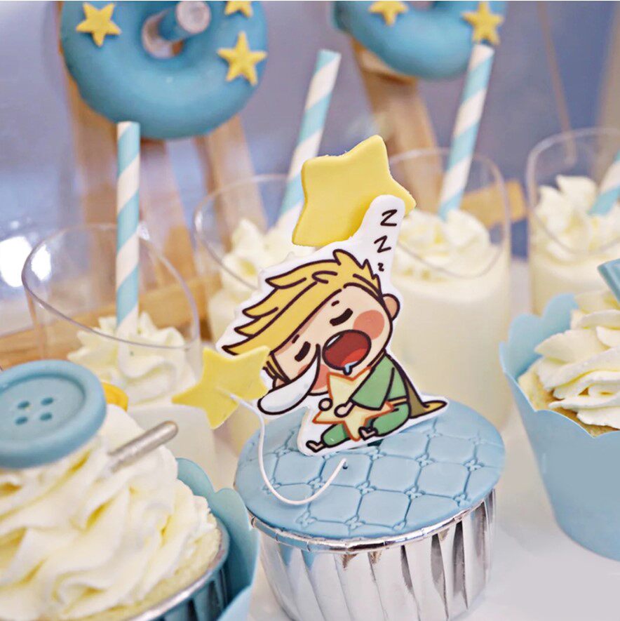 蓝色蛋糕装饰男宝小王子甜品台生日聚会甜品台插件推推乐纸杯插牌,淘宝优惠券,粉丝福利购,淘宝优惠卷