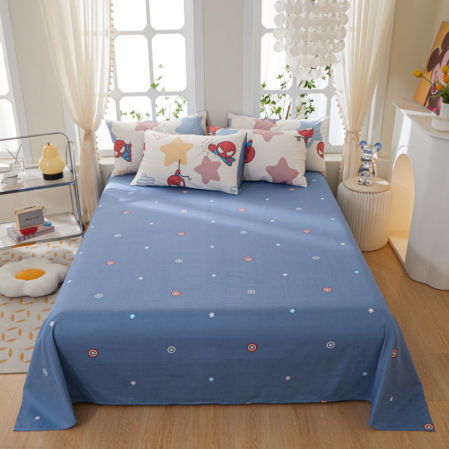 蜘蛛侠卡通纯棉四件套床上被套床单全棉学生宿舍三件套儿童可爱