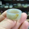 Hotan jade seed material sprinkled with gold pickup 21 straight cut ring ring large ring ring cultural play beads running circle pendant