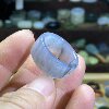 Hotan jade seed material blue and white card 19 large circle ring retro style ring jade ring cultural play beads running circle pendant