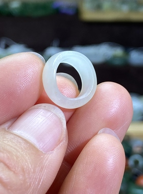 和田玉白玉籽料卡10满皮随型跑环国风文玩珠串跑圈玉环锁骨链挂饰