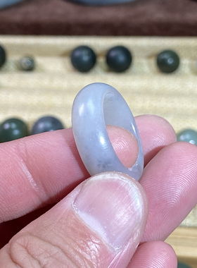 和田玉籽料戒指白底青花宽版随型戒圈指环锁骨链挂饰文玩珠串跑环