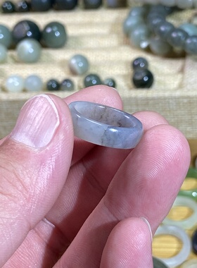 和田玉青花籽料卡15随型戒指古风戒圈玉环文玩珠串跑环锁骨链挂饰