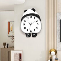 Minimalist modern Living room Home Watch dining room Bedroom Mute clock free of punch Panda hanging clock foot girl can swing