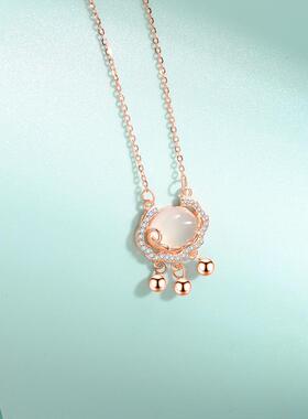 银祥云如意平安锁项链玉髓长命锁