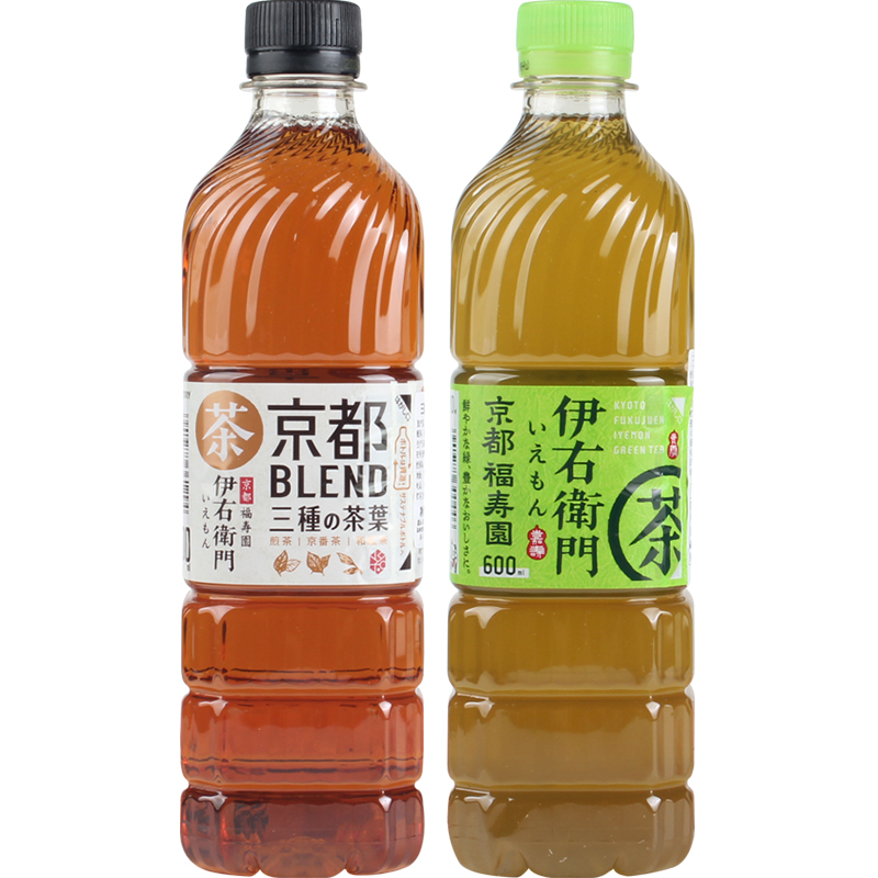 日本进口Suntory三得利伊右卫门福寿园无糖混合绿茶饮料600ml*4瓶-图3