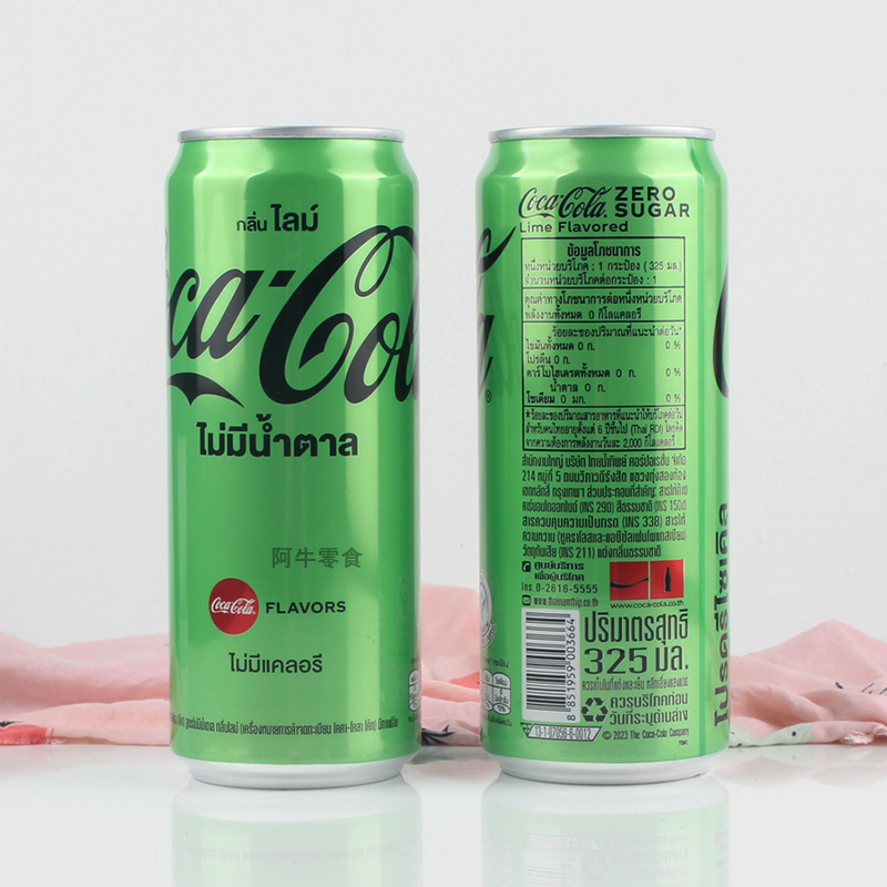 泰国进口Coca－Cola/可口可乐青柠味无糖碳酸汽水饮料325ml铝罐装 - 图1