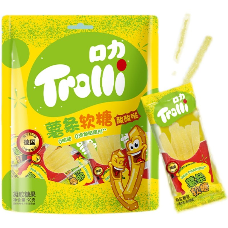 口力Trolli橡皮糖酸酸甜甜清新柠檬味解馋小零食糖果棒棒糖棉花糖,淘宝优惠券,粉丝福利购,淘宝优惠卷