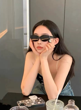 Jennie同款 韩系辣妹复古猫眼太阳镜防紫外线墨镜超酷黑色百搭
