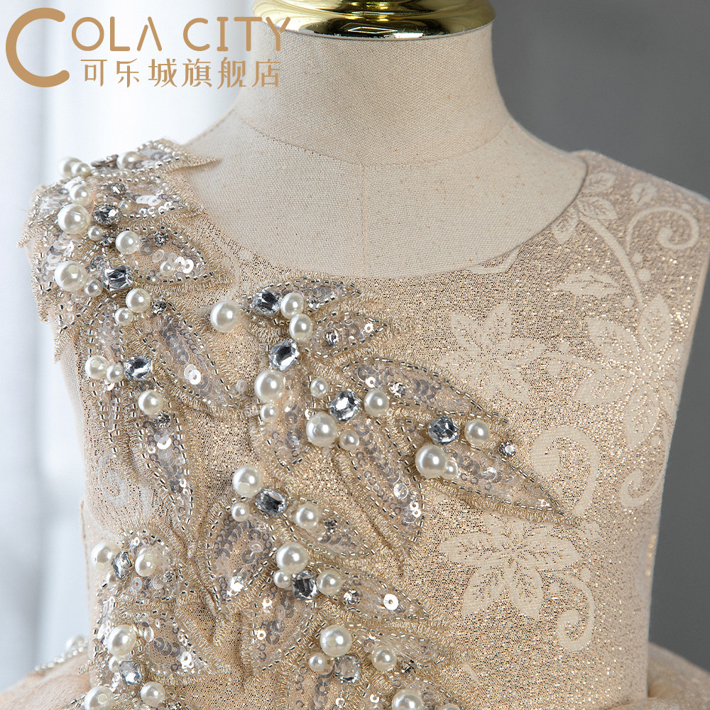 女童短裙礼服公主蓬蓬裙高端走秀洋气花童钢琴表演服女孩周岁生日,淘宝优惠券,粉丝福利购,淘宝优惠卷