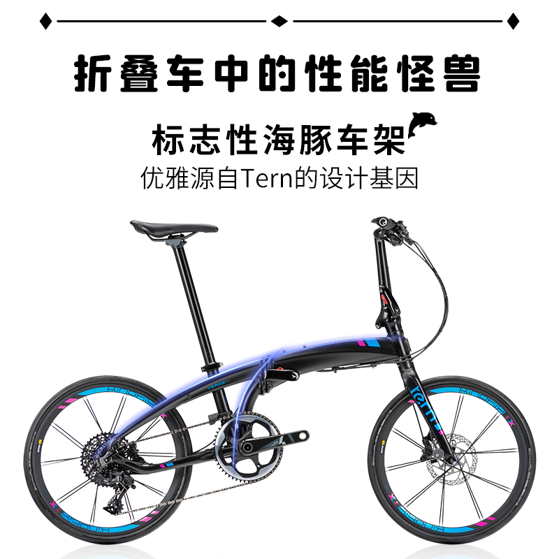 Tern燕鸥Verge X11折叠自行车22寸451轮组11速油压碟刹竞速折叠车-图2