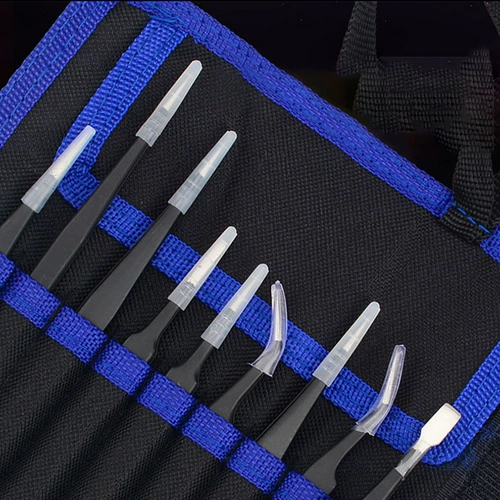 Портативный комплект, антистатический пинцет из нержавеющей стали, 9 шт
