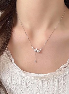 S925纯银天然淡水珍珠蝴蝶项链