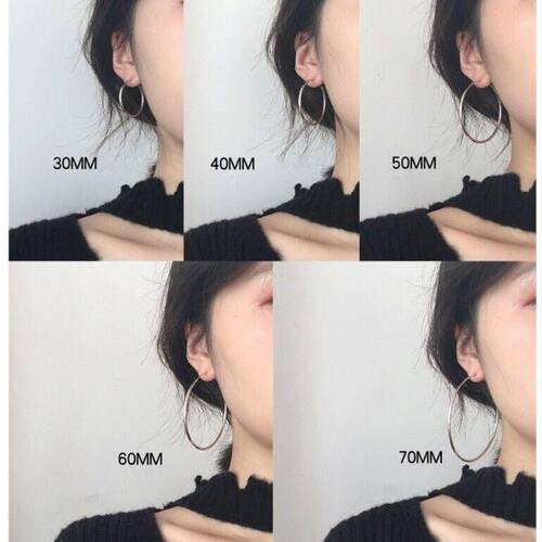 925银圈圈耳环性感圆圈耳圈夸张个性气质简约ins耳饰网红爆款耳钉 - 图1