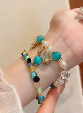 高级感珍珠串珠手链女