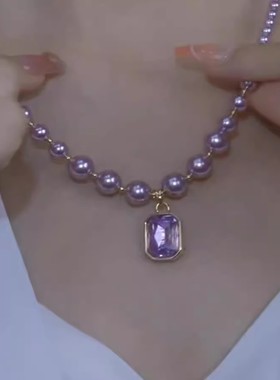 网红爆款王妃项链女新款时尚紫色