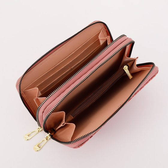 Women's long wallet 2025 new European and American double zipper