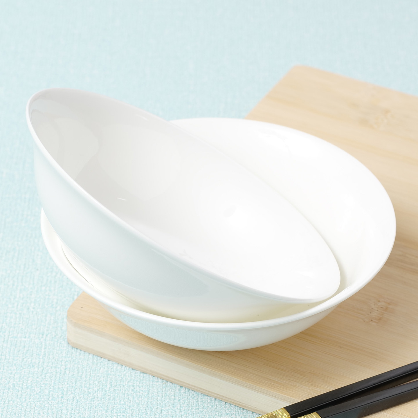 纯白5.5英寸斗碗面碗骨瓷餐具汤面碗家用大号吃饭碗简约微波炉碗