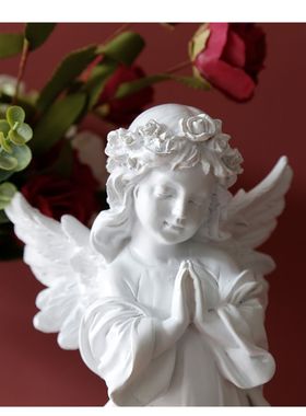 欧式风天使树脂雕像摄影桌面装饰